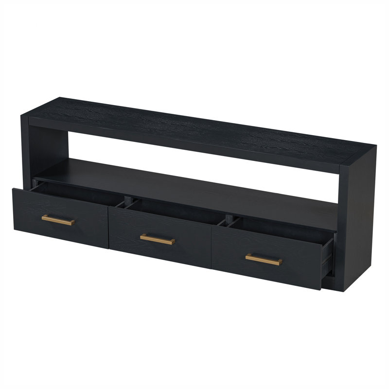 Zechariah Stylish Storage TV Stand, Black