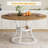 Round Dining Table for 4-6, 47 inch Wood Dining Room Table with Storage Shelf, Brown & White, No Chairs-237253225-237253226