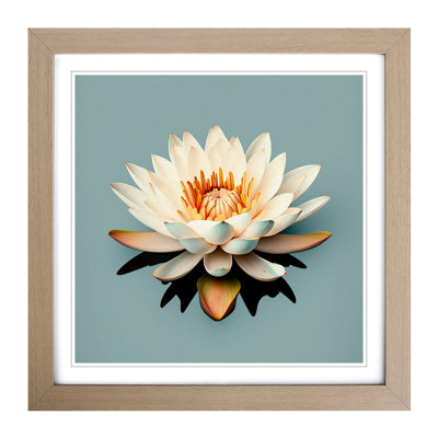 Water Lily Flower Minimalism - Framed Print