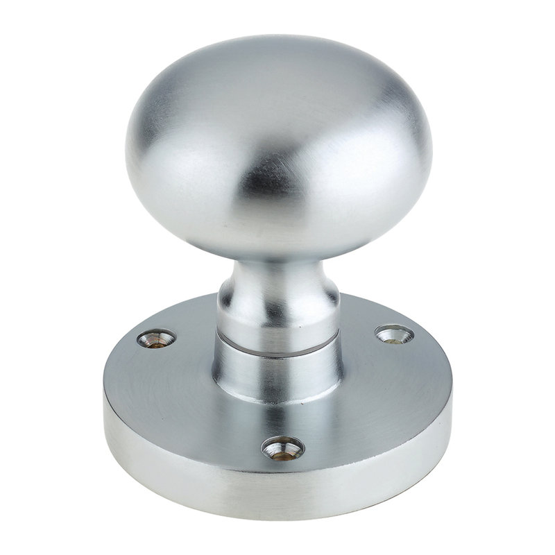 Hagberg Mushroom Mortice Knob 52mm, Satin Chrome