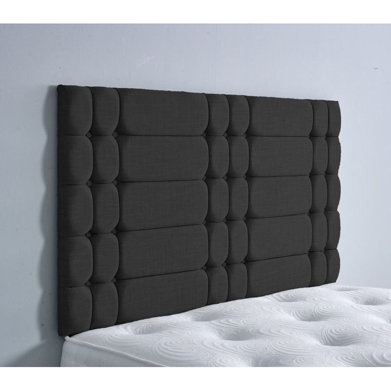 Upholstered Linen Headboard, Single (3'), Black