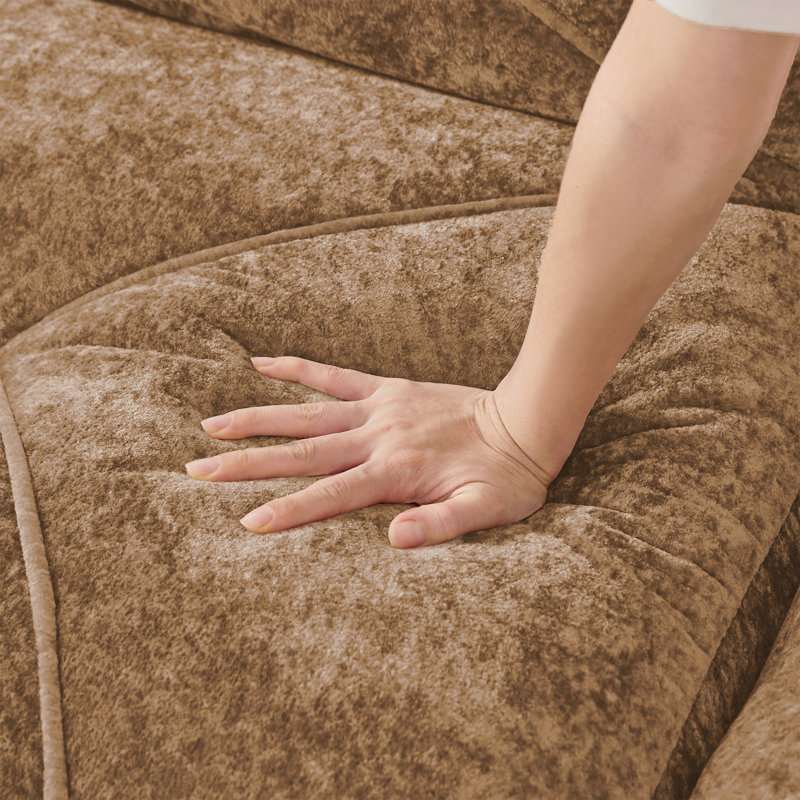 Repose-pieds en velours - Chameau
