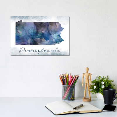Pennsylvania State Bluish - Wrapped Canvas Print