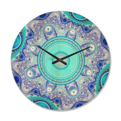 Horloge murale Wavy Curves and Circles