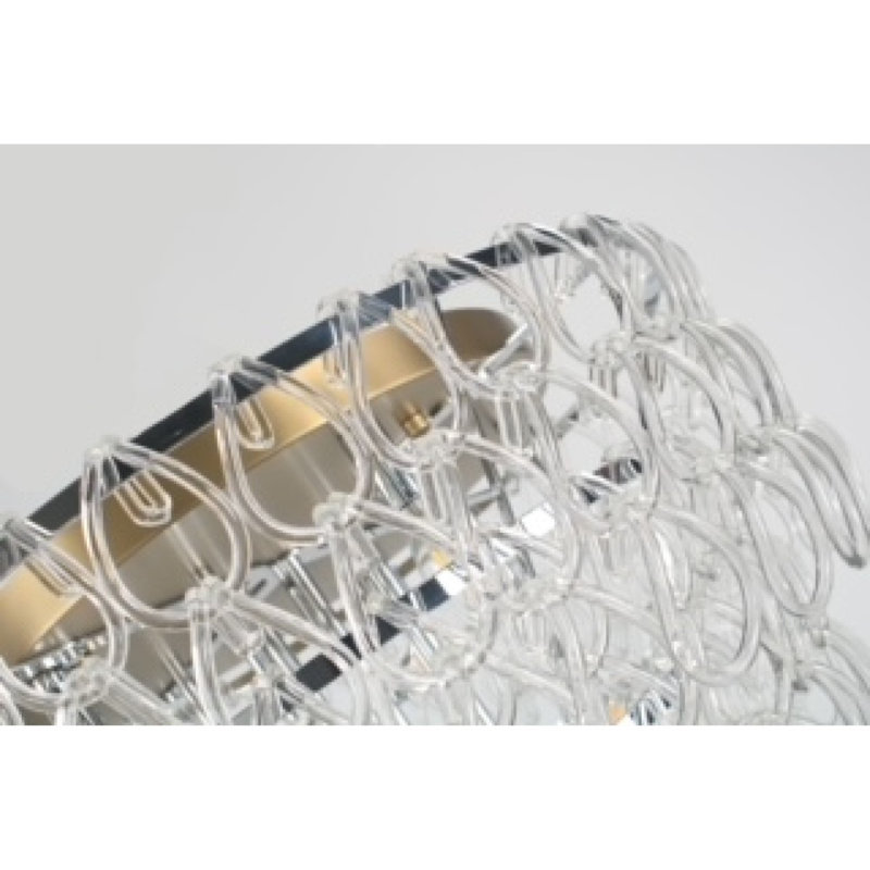 Lustre à 5 lumières Murana, Transparent, Laiton brossé, H 14 po x l 20 po x P 20 po