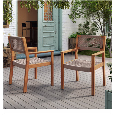 Braided Teak and Rope Dining Chair, Combining Comfort, Style, and Durability for Modern Interiors