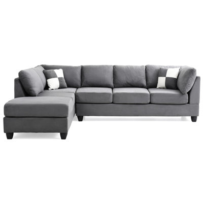Foam-padded Sectional In Gray, Pocketed Coil Comfort, Removable Backs For Easy Delivery And Setup Comfortable Foam Seating With Coils, Smooth
