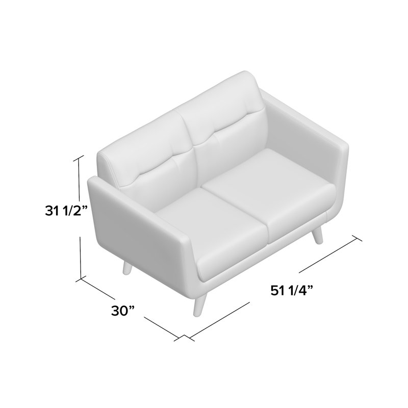 Upholstered 51.2'' Loveseat, Beige