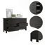 Commode double, quatre pieds, 6 tiroirs, plateau supérieur, noir-1661057339