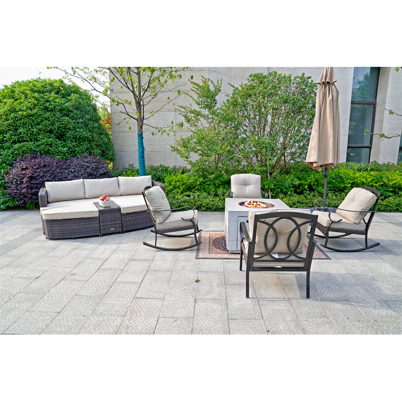 Ensemble de conversation modulaire avec coussins 5 pièces Danni-Shey