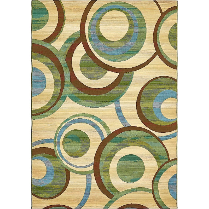 Tapis extérieur couleur véranda tourbillonnant, Rectangle 5 pi 3 po x 8 pi