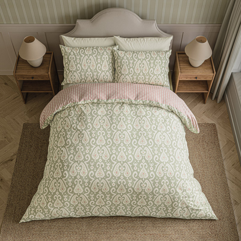 Java Cotton Paisley Duvet Cover Set, Super King Duvet Cover Set + 2 Pillowcases