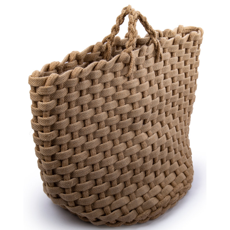 Panier à mèche tressé en jute tressé, H 18,5 po x l 18 po x P 13,75 po