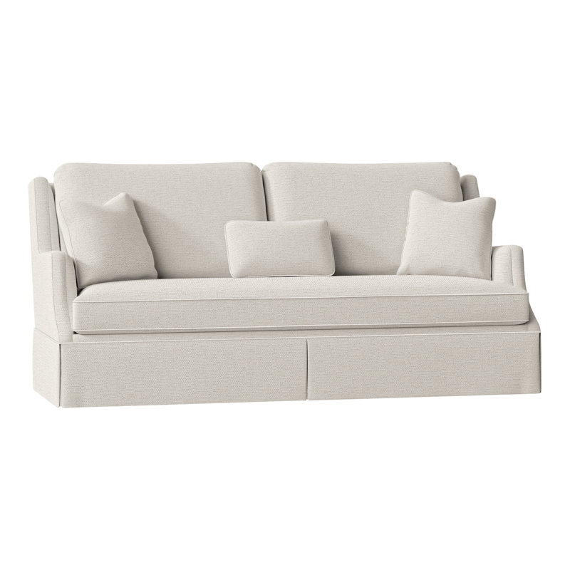 Savannah 87.5" Chenille Round Arm Sofa with Reversible Cushions, Perigold Page Pearl