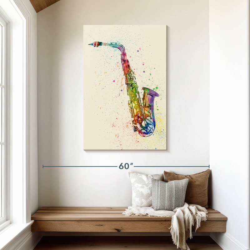 Abarca, saxophone abstrait I, H 45 po x l 30 po