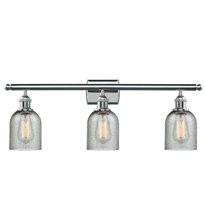 Éclairage de salle de bain à intensité variable 3 lumières Odele, Anthracite, Ampoule DEL 6 watts Vinage, Chrome poli