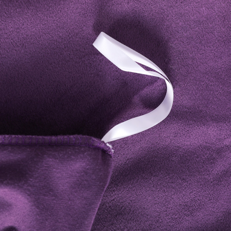 3 Pieces Comforter Cover Set, Flannel Duvet Cover Set With Zippered - NTBAY, King, Purple