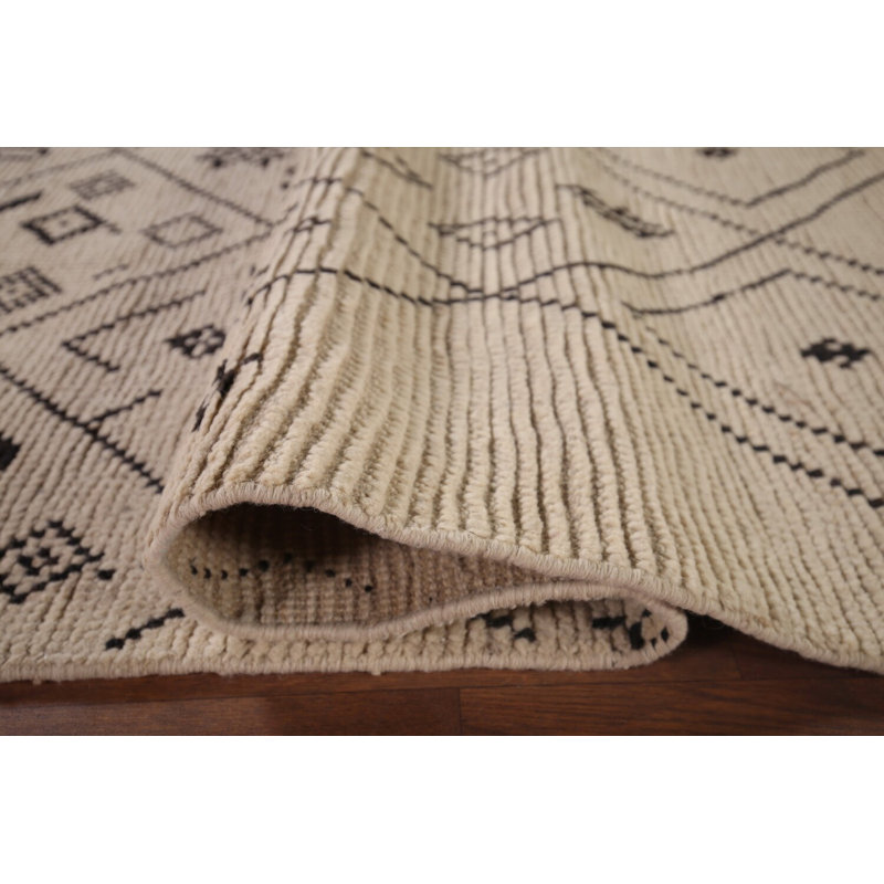 Tapis ivoire en laine All-Over Trellis
