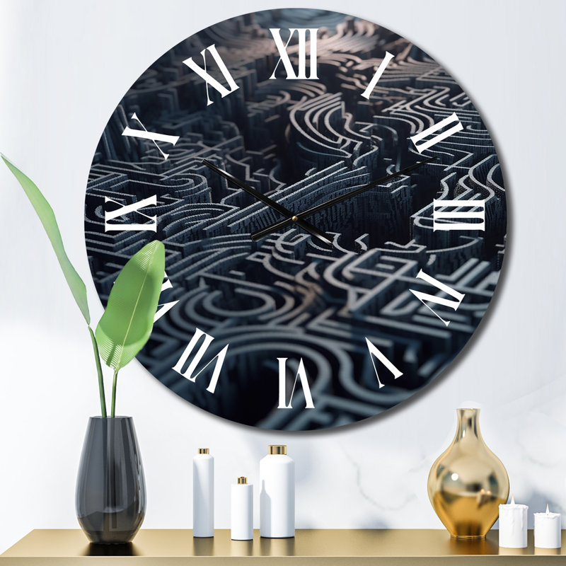 Labyrinthe bleu de l'esprit - horloge murale, Moyenne