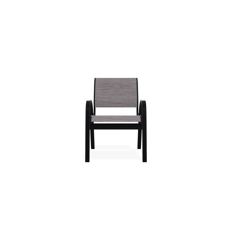 Aruba II Outdoor Dining Chair, Fossil, Black