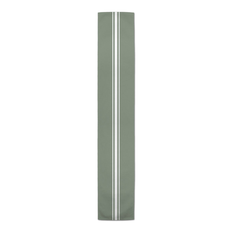 Bundrage Rectangle Striped Polyester Table Runner, 72" x 16", Green