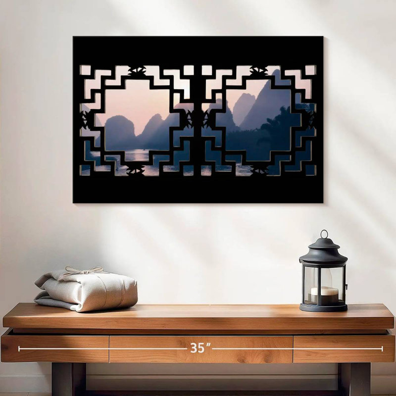 Lilie Asian Window Mountain, 20" H x 30" W