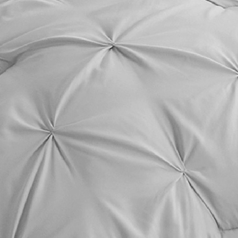 Bedsure Twin-XL Pintuck Bed-in-a-Bag- Light Grey Pinch Pleat Comforter with Sheets, Pillowcases & Shams, Light Grey