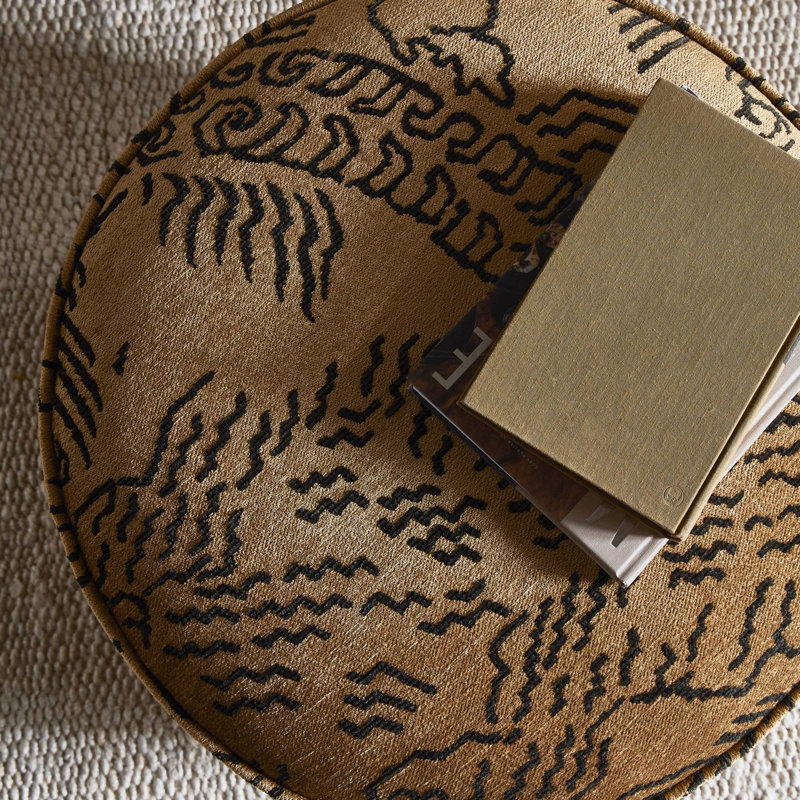 Sinclair Round Ottoman, Balkan Ochre Rayon / Viscose