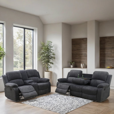 Sarvar 2 - Piece Premium Fabric Pillow Top Arms Manual Reclining Living Room Sofa Set by Latitude Run