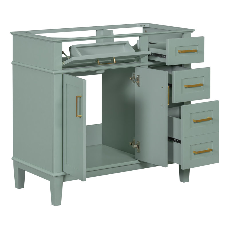 Meuble-lavabo blanc moderne (lavabo non inclus), Vert