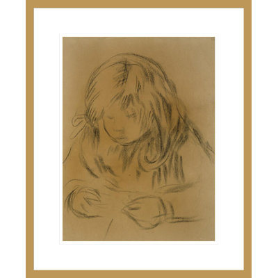 «Child Sewing» par Pierre-Auguste Renoir, impression giclée encadrée