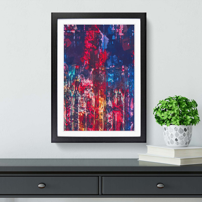The Streets in Abstract - Picture Frame Graphic Art Print, 76cm H x 50cm W x 2cm D, Black