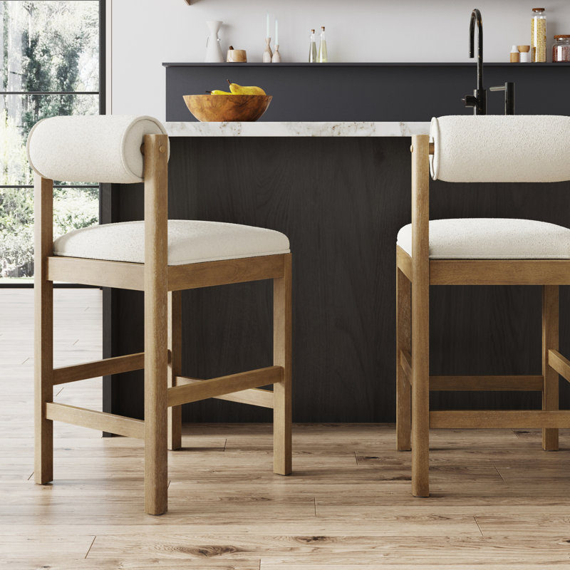 Tabouret à hauteur de comptoir crème, 1