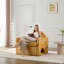 Fauteuil d'appoint surdimensionné en chenille de style moderne avec méridienne simple pour salon, chambre à coucher-1725108000