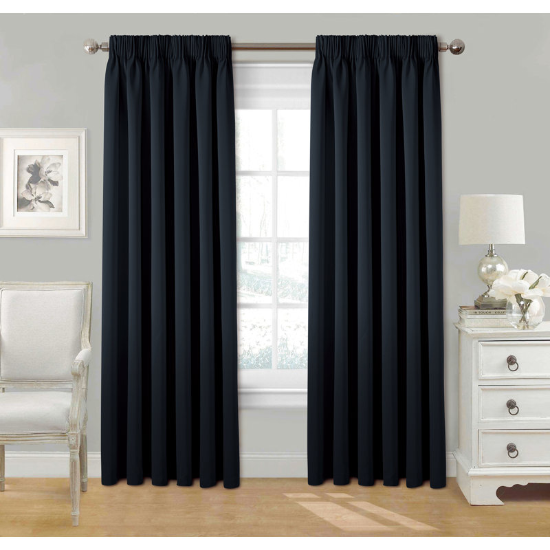 Bumbalough Room Darkening Curtain Pair, Black, 168 W x 137 D cm