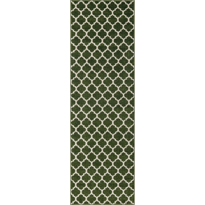 Tapis géométrique vert foncé Molly