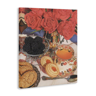 «Tea Party & Berries», art mural sur toile par Mardell Schuster