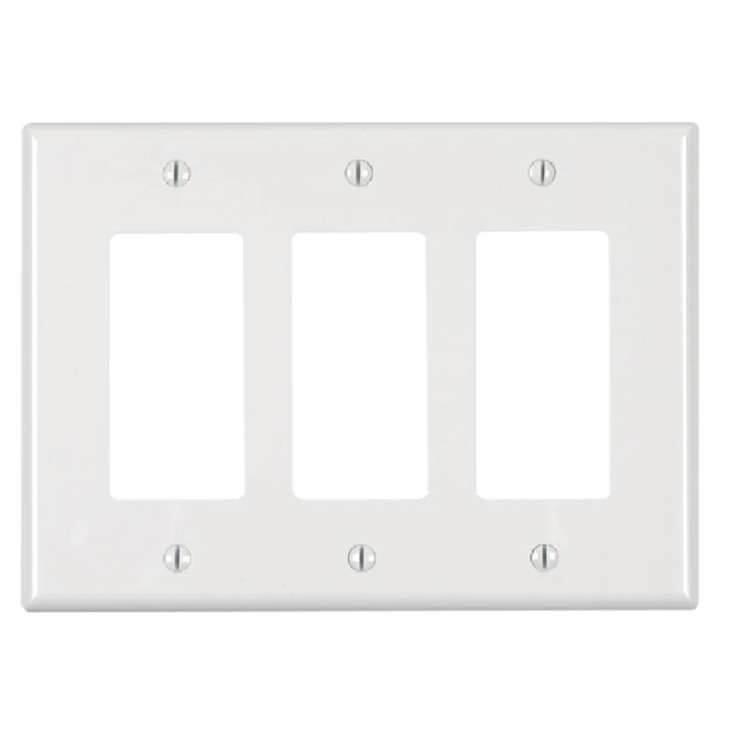 No Subject 3 - Gang Toggle Light Switch Standard Wall Plate