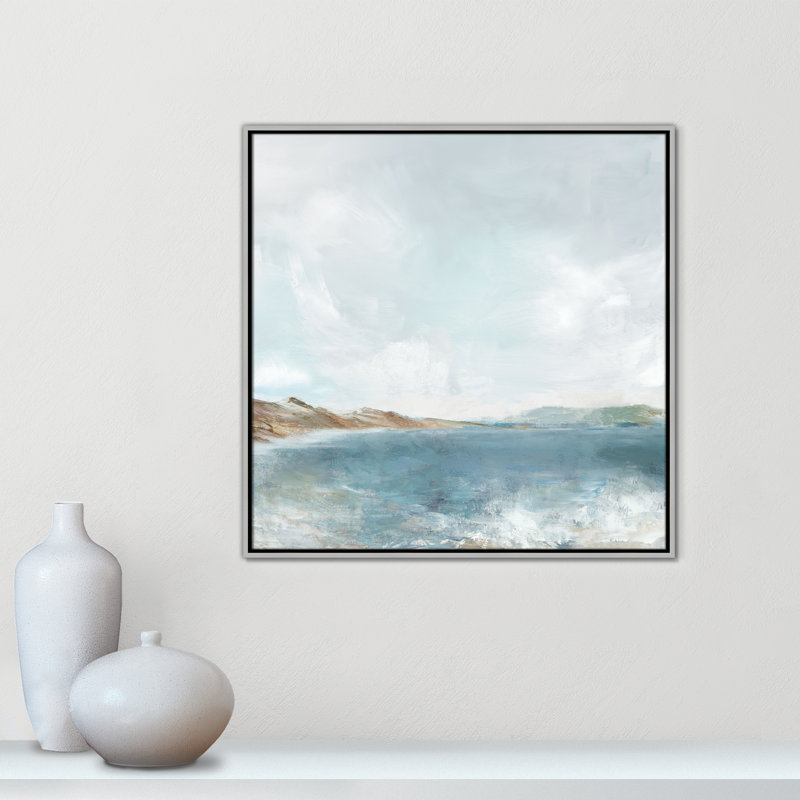 Echoes in Blue Print par PI Studio, Flottant argenté, H 31,5 po x l 31,5 po