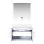Gris foncé foncé 30 po Meuble-lavabo avec comptoir en quartz blanc et miroir à DEL - fermeture en douceur, teinture - couche de surface et teinture - traitement