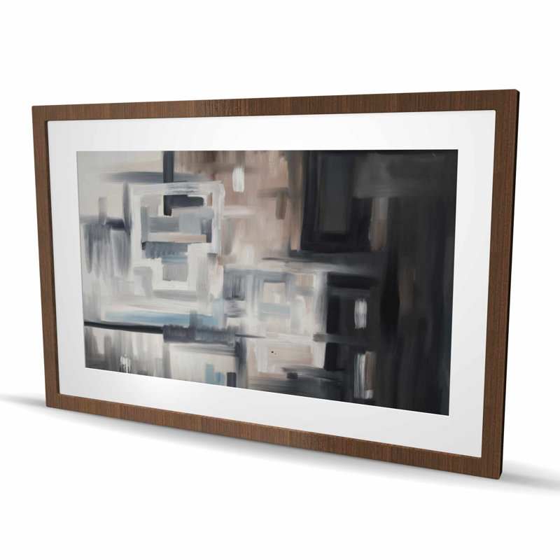 Naught - Reproduction matte abstraite encadrée noire pour la décoration intérieure