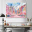 Rose, bleu, bâtiments de New York en été - salon d'art mural de New York-86149036-86149037
