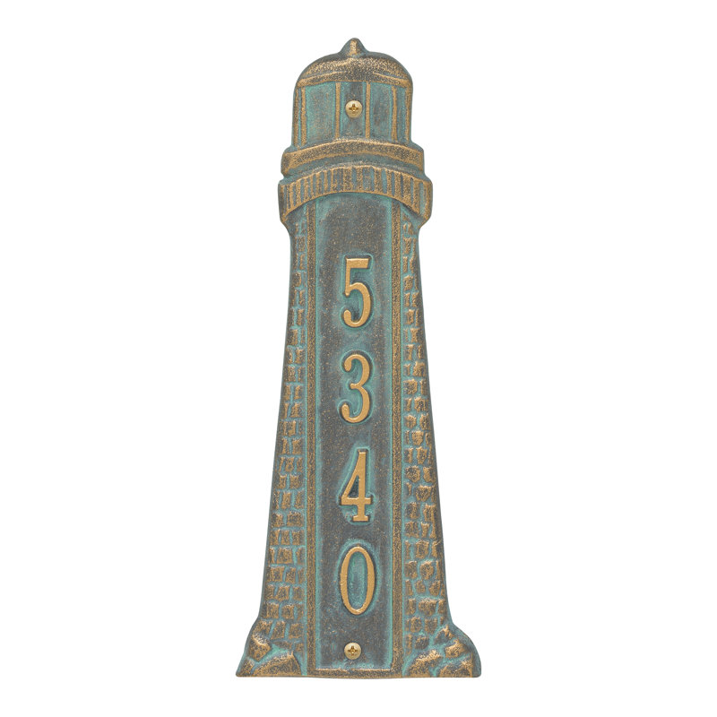 Panneau d'adresse de pelouse sur 4 lignes, Oui, Bronze Verdi