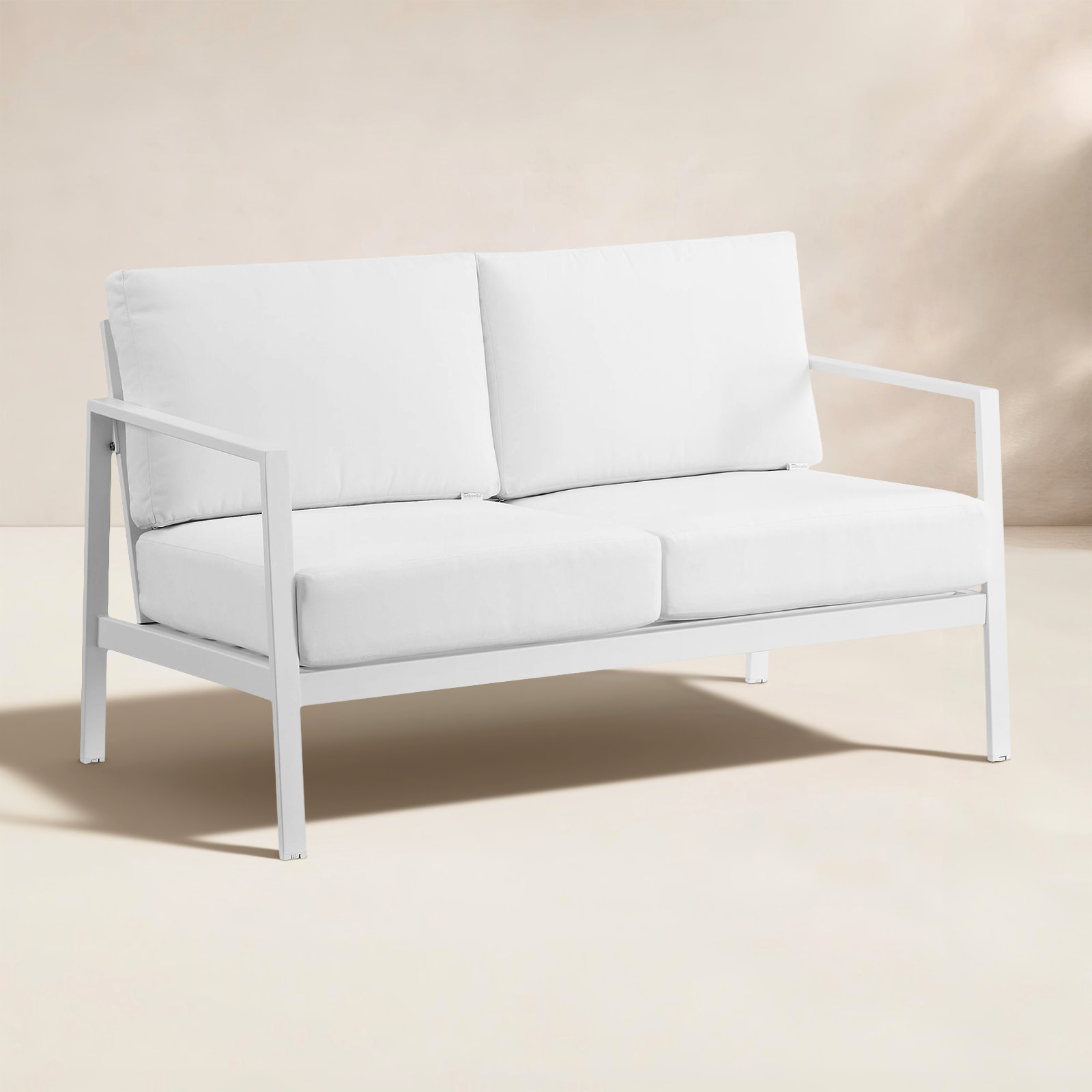 Armando 51" Sunbrella® Patio Loveseat, White Sunbrella®, White