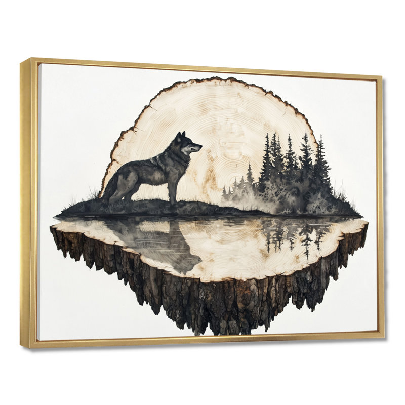 Gianelli - Animals Wall Art, H 12 po x l 20 po, Impression encadrée flottante, Doré