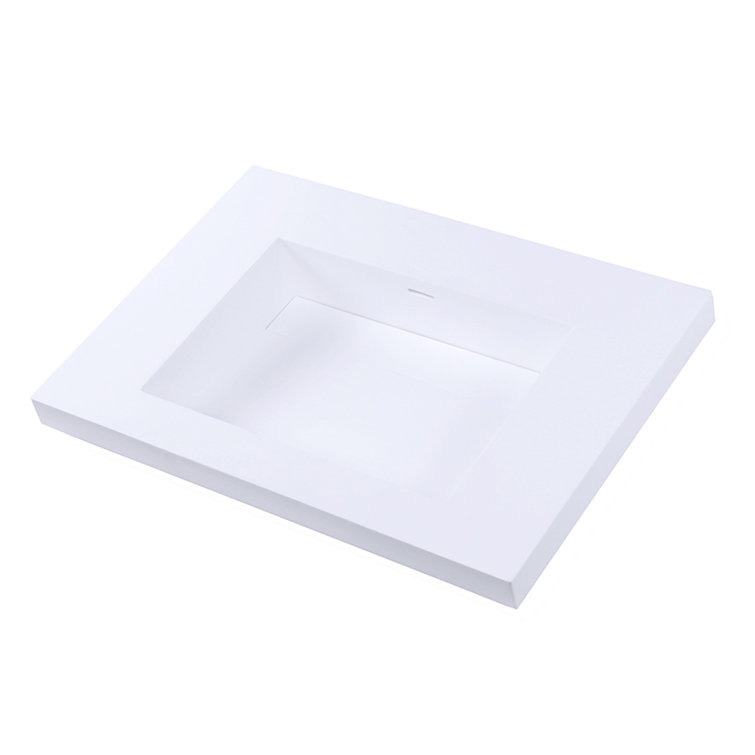 LACAVA Kubista 21'' Solid Surface Rectangular Bathroom Sink with Overflow