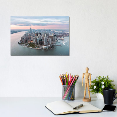 Lower Manhattan Peninsula At Sunset, New York City, New York, USA 1 Piece Wrapped Canvas Wall Art