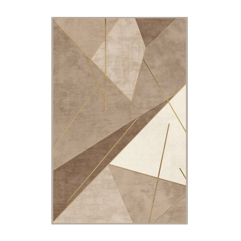 Tapis géométrique chic et luxueux lavable à la machine Manhasset, 2 x 3