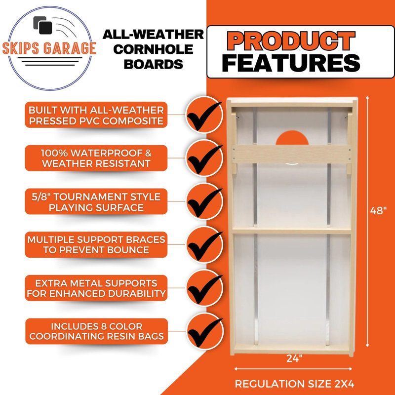 Ensemble de planches de cornhole composites toutes saisons en West West State, AUCUN accessoire