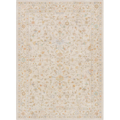 Bungalow Rose Aylena Hereke Floral Beige Area Rug